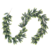 1.8M Artificial Pine Needle Garland Christmas Decorative Snowflake Pine Branches Green Garland Leaves Wreath Wall Wedding Decor