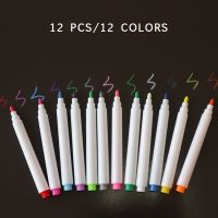 12 Pcs/set Different Colors Water-soluble Liquid Chalk Pen Glass Blackboard Marker Office School Supplies Drawing Non-dust Chalk