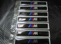 สติ๊กเกอร์ เทเรซิ่นนูน ///M ติดรถ BMW sticker แต่งรถ บีเอ็มดับบลิว สี่เหลี่ยมผืนผ้า พื้นสีดำ 3ขีด ||| เส้นดำ ติดก้านล้อ ติดขอบประตู ติดกันสาดรถ