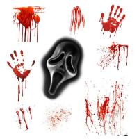 Halloween Wall Decals No Trace Skull Blood Handprint Decorative Sticker Scary Decoration DIY Decal Indoor Outdoor Window Stickers for Bedrooms Dining Rooms Bathrooms Kitchens carefully