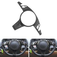 Car-Styling ABS Carbon Fiber Texture Interior Steering Wheel Panel Frame Cover Trim For Porsche Cayenne 2011 2012 2013 - 2017