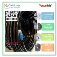 ¤ HITAM Outdoor Lan Cable 70 Meters FTP CAT6 Ready To Use Incrimping rj45 Iron And plugbooth Vascolink Black