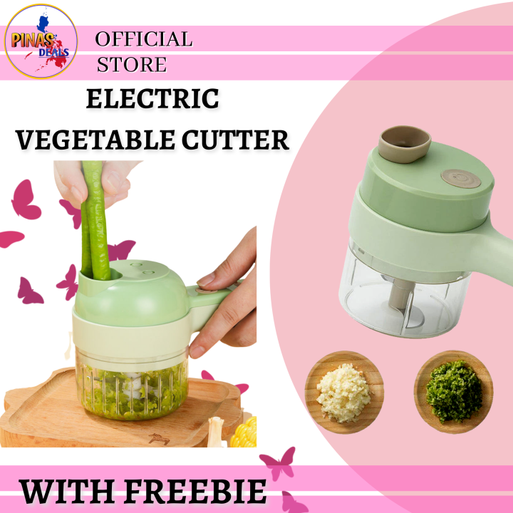 4 In 1 Handheld Electric Vegetable Cutter Set Wireless Mini Food Chopper  Vegetable Slicer For Garlic Pepper Onion Ginger Meat - Fruit & Vegetable  Tools - AliExpress