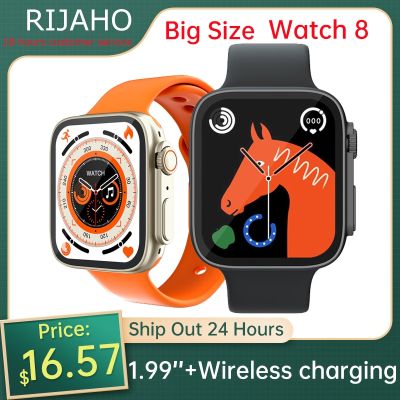 ZZOOI 2022 Smart Watch 1.99 Large Screen Ultra Watch 8 Smartwatch Men Women Bluetooth Call Wireless Charging Blood Oxygen Heart Rate