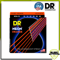 DR Strings สายกีต้าร์โปร่ง Hi-Def NEON ORANGE: Coated Acoustic: 10-48 รับประกัน ของแท้จากอเมริกา 100%