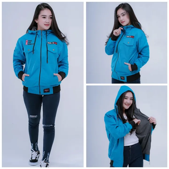 Jaket Semi Parka Cewek Rebel Id / Jaket Wanita / Jaket Gunung / Jaket