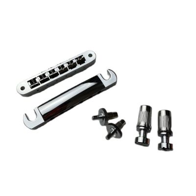 สำหรับ Gibson กีตาร์ไฟฟ้ารุ่น LP การปรับแต่ง-O-Matic Bridge &amp; Tailpiece Chrome Hardware