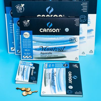 CANSON Montval Aquarelle Watercolor Book/Pad/Paper 185/300g/m² Hand Painted Book 12/20 Sheets Watercolor Paper Artist Supplies