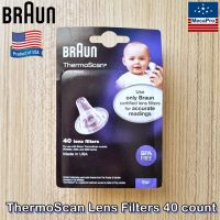 Braun®  ThermoScan Lens Filters 20, 40 count ฟิลเตอร์สแกน สำหรับเครื่องวัดอุณหภูมิทางหู แบบใช้แล้วทิ้ง ฝาครอบโพรบ เทอร์โมมิเตอร์ ฟิลเตอร์เลนส์