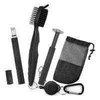 Golf Club Cleaner Kit, Retractable Golf Brush and 2 Golf Club Groove Sharpener for U &amp; V-Grooves, Golf Club Cleaning Kit