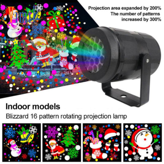 Vimite 16 patterns outdoor christmas laser projector light christmas new - ảnh sản phẩm 1