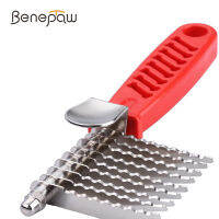 Benepaw สแตนเลสสุนัขคราด T Rimmer สบายสัตว์เลี้ยงกรูมมิ่งสุนัขหวีสำหรับ Dematting ถอดตาย Matted ที่ผูกปมผม