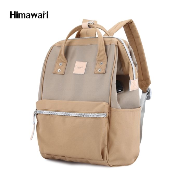 กระเป๋าเป้สะพายหลัง-ฮิมาวาริ-himawari-backpack-with-usb-charging-14-laptop-compartment-khaki-brown-1881