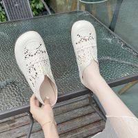 Cool slippers female outside in spring and summer of 2023 the new literary couch potato bud silk net surface fisherman with flat shoes female restoring ancient ways