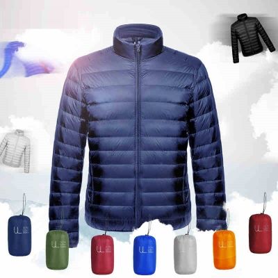 ZZOOI Puffer Winter Ultra Light Down Men Windbreaker Feather Jacket Man Lightweight Portable Warm Coat