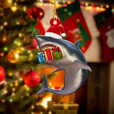 (เครื่องประดับคริสต์มาสและแบบจำลอง) จี้ต้นคริสต์มาสการตกแต่งที่เป็นไม้คริสต์มาสบรรยากาศบ้านฉลามแก้วลูกปัดลูกปัดประดับลูกสาว