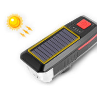 USB Chargeable 350 Lumen T6 LED Solar Bike Light Waterproof Front LED Bicycle Lights Bell Cycling Lamp Headlight Bike Accessory