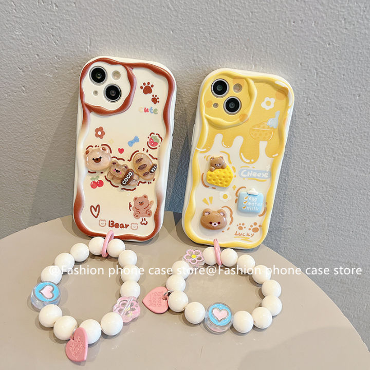 เคสโทรศัพท์-vivov29-vivo-v29-pro-v25e-v25-pro-5g-เคส-phone-case-3d-สีสันสดใสลายการ์ตูนมาการองน่ารักพร้อมสร้อยข้อมือดอกไม้กรอบซิลิโคนนิ่ม2023