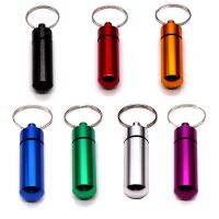 【CW】✎▬☄  1 Colorful Baby Aluminum Pill Medicine Bottle Holder Keychain Outdoor