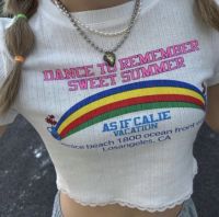 rainbow crop tee เสื้อยืดเรนโบว์