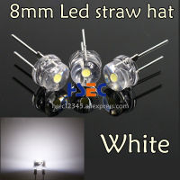 【✱2023 HOT✱】 ganfengsu3936969 F8ไดโอดแสงหมวกฟาง Led สีขาว8มม. 500หลอด Led สีขาว8มม. หมวกฟางสีแดงสีน้ำเงินสีเขียวเหลืองไดโอดไฟ Led ไดโอดเปล่งแสง