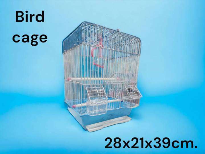 Small bird cage with rustproof coating and accessories/กรงนกเคลือบกัน