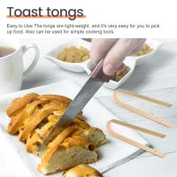 50Pcs Tongs Disposable Cooking Utensils Mini Bamboo Tongs Natural Toast Tongs for Cooking