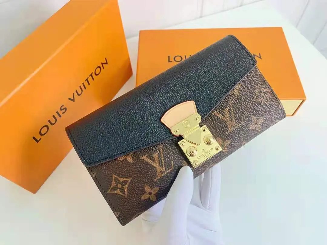 lv old flower wallet