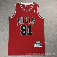 New NBA Jersey Chicago Bulls No. 91 Rodman Classic Sports Top Commemorative Vest Retro Red Edition Plus Size AH3D เสื้อ NBA Bulls สีแดงหลายรุ่น