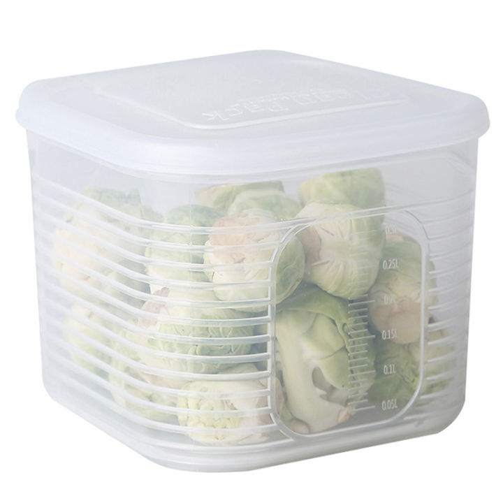 baoda-ตู้เย็นจัดภาชนะผักผลไม้ท่อระบายน้ำตะกร้าเก็บกล่องพร้อมฝาปิด