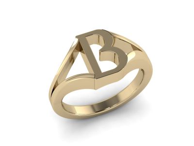 แหวนตัวอักษร B ทองคำ 14K