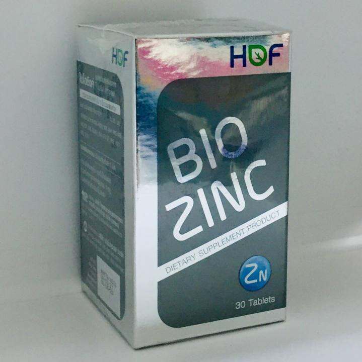 ผลิตภัณฑ์เสริมอาหาร-ไบโอ-ซิงค์-ตรา-ฮอฟ-30-เม็ด-hof-bio-zinc-30-tablets-ซิงค์-อะมิโนแอซิต-คีแลต-20-75-มก-ช่วย-ลดสิวอักเสบ-บำรุงผม-และ-เล็บ-exp-06-2024