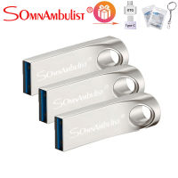 SomnAmbulist silver metal USB 3.0 flash drive 128GB 64GB 32GB 16GB 8GB 4GB 2GB 1GB USB memory stick compatible with phones and computers