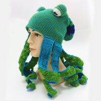 New Creative Hip Hop Funny Hand Knit Wool Hat Men Halloween Party Couples Beanie Caps Cartoon Octopus Tentacle Eyes Skull Cap