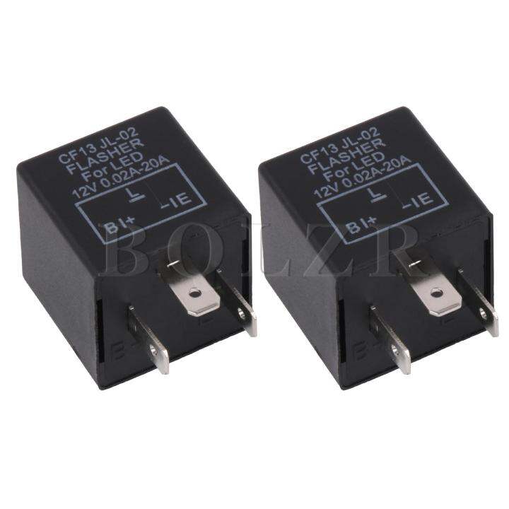 สัญญาณสำหรับเปลี่ยนเลี้ยวรีเลย์กะพริบอิเล็กทรอนิกส์3ขา12v-สำหรับ-cf13jl-02ชุด2ชิ้น