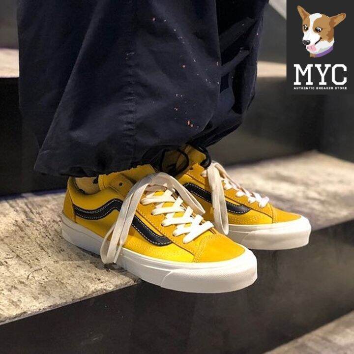 Vans Vault Style 36 High End Branch Line Skate Shoes Yellow Black