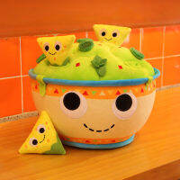 NEW 30cm Stuffed Salad Bowl Toy Mini Cheese Cookies Vegetables Soft Food Prop Decor Plushie Boys Girls Xmas Gift