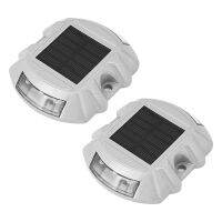 Reusable Solar Road, 2Pcs 6 LED Stud Lights Ground Garden Lawn Path Lights Deck Dock White Warning Lights