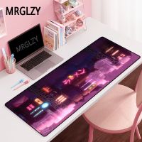 ◘ MRGLZY Pink Japanese Neon Mouse Pad Gamer DeskMat Large M L XL XXL Computer Gaming Peripheral Accessories MousePad Mat for Csgo