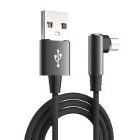 สายอะแดปเตอร์สายที่ชาร์จเร็วมุมฉากสายดาต้าแบบเคเบิลไมโคร USB สายชาร์จลวดโทรศัพท์มือถือ90องศาข้องอสายชาร์จเร็ว