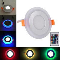 Dimmable LED Recessed Panel Light + Remote Control Colorful RoundSquare Spot light RGB Ceiling Lamp 5916W Indoor Living room