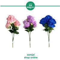 Somjai Selected ดอกครีนโรสบูชประดิษฐ์ (1 ช่อมี 5 ดอก) คละสี