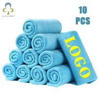 10PCS 30x70cm Custom LOGO Towel Free Laser Embossing Lettering Microfiber Beauty Salon Barber Shop Gift Private Customization