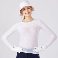 卐™ Golf womens sun protection clothing womens anti-UV breathable summer base layer clothing womens ice silk thin long-sleeved base layer shirt