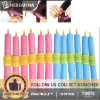 Hebeanna โฟมบิดนิ่ม12ชิ้นแถบติดที่ม้วนผมงอได้