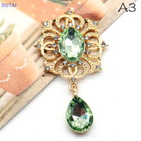 ?【Lowest price】SUTAI แฟชั่น28x49มมโลหะผสมสีทองเงางาม rhinestone ผู้หญิงเข็มกลัดตกแต่งเสื้อผ้า DIY บัตรอวยพรแก้วไวน์