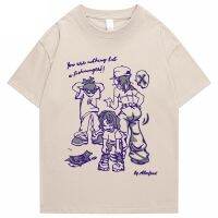 Camiseta de calle japonesa Harajuku para hombre, camisa con estampado de dibujos animados de Anime divertido, 2023 algodón, Hip Hop, Tops de gran tamaño