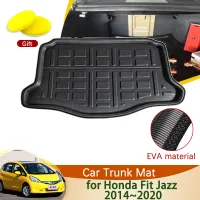 รถด้านหลัง Trunk Mat สำหรับ Honda FIT GK5 3 GP5 Jazz MK 3 2014 ~ 2020 2015 2016อุปกรณ์เสริมชั้นถาด Liner Cargo Boot พรมอัตโนมัติโคลน