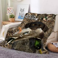 2023 Duck Hunting Flannel Blankets Chesapeake Bay Retriever 3D Printed Throw Blanket Office Nap Travel Portable Quilts Dropshipping