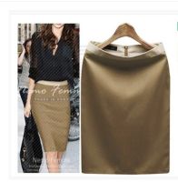 Khaki Skirt For Women Korean Skirt High Waist Pencil Skirts Sash Office Lady Skirts Midi 3XL